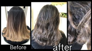 大阪で毛先をシルバーにする積み重ねるスモークミルクグレージュ【ゆいさん】の髪