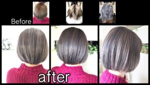 大阪でハイブリーチからのミルクグレージュで透明感のある外国人風カラー【みきさん】の髪