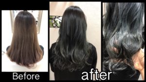 大阪でカーキ色に染めたい方にオススメのカーキグレージュ【ゆきのさん】の髪