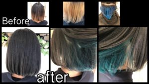 ターコイズブルーのインナーカラーと濃厚なスモークグレーのクオリティーがヤバイ！【いくみさん】の髪