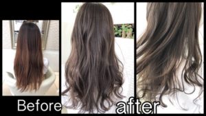 まろやかなスモークミルクグレージュで透明感抜群なお洒落カラー【ともこさん】の髪