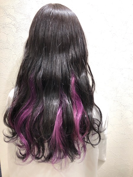関西で黒髪 ピンクパープルのインナーカラーは２回色味をのせると長持ちする ななみさん の髪 大阪 豊中 美容院 外国人風カラーアッシュカラーが得意な本田晋一のブログ