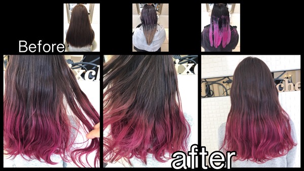 大阪でピンクグラデーションカラーをするならこれだ！！【まおさん】の髪