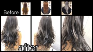 大阪でアールブリーチを使ったお洒落な濃厚バイオレットグレー【はるかさん】の髪