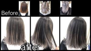 大阪でハイブリーチからのミルクティーグレージュの外国人風カラー【まりなさん】の髪