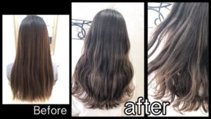 関西でスモークミルクグレージュで春にオススメの透明感ある外国人風カラー【ともみさん】の髪