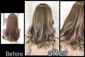 明るさをキープしたミルクグレージュの透明感がやばい！！【さやかさん】の髪