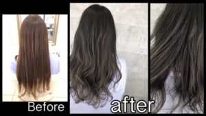 関西で白髪を染めながら透明感のあるカーキアッシュカラーにしたい！【なおさん】の髪