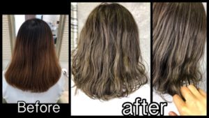 ノアカラー関西で赤味を抑えた透明感のあるセピアグレージュが綺麗！【しのさん】の髪