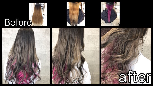 大阪でノアカラー|シルバーとピンクのインナーカラーが可愛すぎた！！【ななみさん】の髪