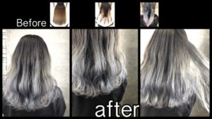 関西でノアカラー|ブリーチを繰り返してホワイトグラデーションカラーにする為に！【もねさん】の髪