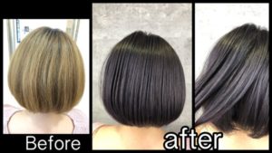 関西でブリーチ毛にオススメな濃厚ラベンダーグレーが綺麗すぎる!【まりなさん】の髪