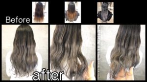 積み重ねていくホワイトグラデーションは土台作りが大切！！【ちかさん】の髪