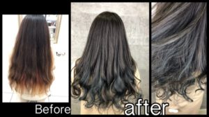 インナーカラーの履歴を活用したパールグリーンとスモーキーアッシュ【ふみさん】の髪