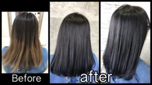 大阪で濃厚なネイビーのお洒落外国人風カラー【きょうこさん】の髪