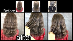 白髪をぼかしながら明るめのミルクティーグレージュを段階的に再現する外国人風カラー【しのさん】の髪