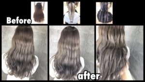 大阪でアールブリーチからのハイトーンシルバーグレージュのお洒落外国人風カラー【みさきさん】の髪