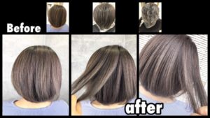 ノアカラーでダブルカラー|白髪を染めながら外国人風カラーに積み重ね【まゆみさん】の髪