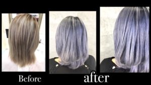 大阪でブルーシルバーのホワイトカラーがお洒落！【なおさん】の髪