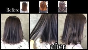 大阪でアールブリーチからの濃厚なピンクラベンダーグレーをノアでツヤピカに!【ゆまさん】の髪