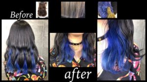 大阪で鮮やかな青色のインナーカラーをしたい方はこう染めよう！【あみさん】の髪