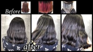 大阪で黒髪に近いブルージュを綺麗に染めるにはダブルカラー【まいさん】の髪