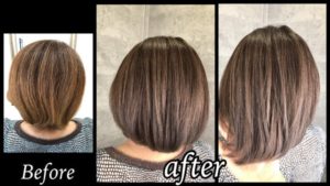 白髪を染めながら透明感を引き上げて行く本田流の染め方はこれだ！【まゆみさん】の髪