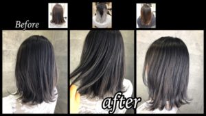 大阪で赤味を出したくない方はグラデーションの土台を作って濃厚グレーにしよう！【まゆさん】の髪