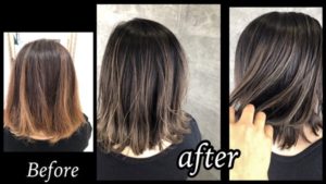 アールハイライトを活かしたミルクグレージュのグラデーションで外国人風カラー【ゆいさん】の髪