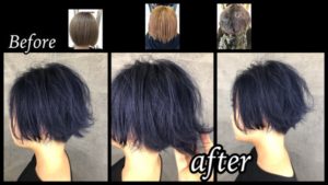 大阪でアールブリーチ履歴2〜3回で再現するブルーカラーの極み【みほさん】の髪