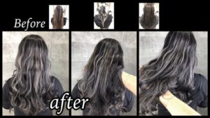 大阪で白いアールハイライトを入れながら白髪も染めつつ外国人風カラーにしたい!【ちえみさん】の髪