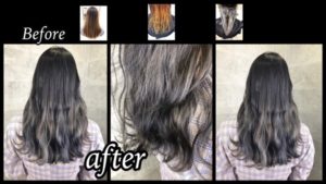 大阪でシルバーのインナーカラーをブリーチ一回で再現する方法【かりんさん】の髪