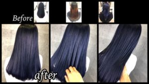 大阪で青みをしっかり出すネイビーブルーはアールブリーチとマニパニがオススメ【はるかさん】の髪