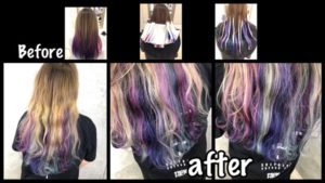 大阪でデザイングラデーションカラーをカラフルに彩りたい！【しずかさん】の髪