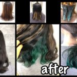 大阪でインナーカラー|まとめた時に分からないくらいグリーンをさり気なく【まりさん】の髪