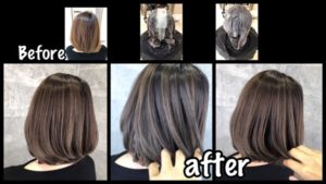 大阪で白髪も染まる透明感のある外国人風カラー【ふみえさん】の髪