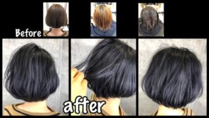 大阪でシルバーに退色するアールブリーチを使った濃厚バイオレットグレー【りゆさん】の髪