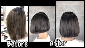 ボブに似合うシルバーグレーのグラデーションカラーが可愛い!【のぞみさん】の髪