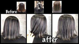 大阪でハイライトと濃厚アッシュグレーの外国人風カラーが大人気！！【ゆいさん】の髪