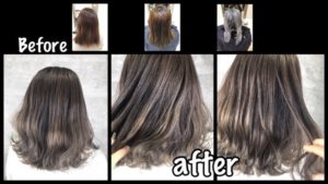 大阪でミルクティーグレージュをアールブリーチを使った外国人風カラー【あさじさん】の髪