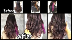 透明感のあるベリーピンクとポイントのインナーカラーピンクパープルが可愛い！【けいこさん】の髪