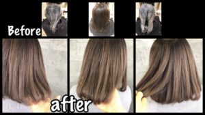 大阪でブリーチなしで白髪を染めながら外国人風カラーの透明感を手に入れよう！【あやこさん】の髪