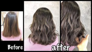 大阪でミルクグレーに染める外国人風カラーが透明感抜群！！【まゆさん】の髪