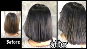 大阪でアールカラーでボブでも出来るグラデーションカラーの方法【のぞみさん】の髪