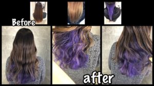 ラベンダーのインナーカラーとスモークミルクグレージュが可愛い！！【みゆきさん】の髪