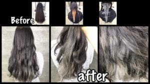 大阪でインナーカラーシルバーを最大限に染めるにはブリーチの積み重ね！【ようこさん】の髪