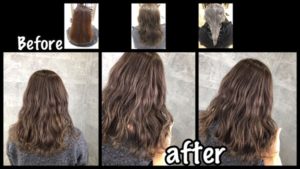 積み重ねる白髪を染めながら赤味のない外国人風カラーにする！！【ともみさん】の髪