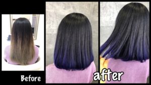 グラデーションの土台を活かした濃厚なグレーラベンダーのデザインカラー【ゆいさん】の髪