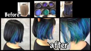 大阪で寒色系のユニコーンカラーが可愛すぎた！【ゆうかさん】の髪