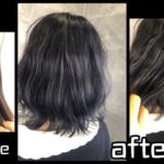 赤味のない濃厚なブルーラベンダーピンクが透明感抜群！お洒落カラー【まうさん】の髪